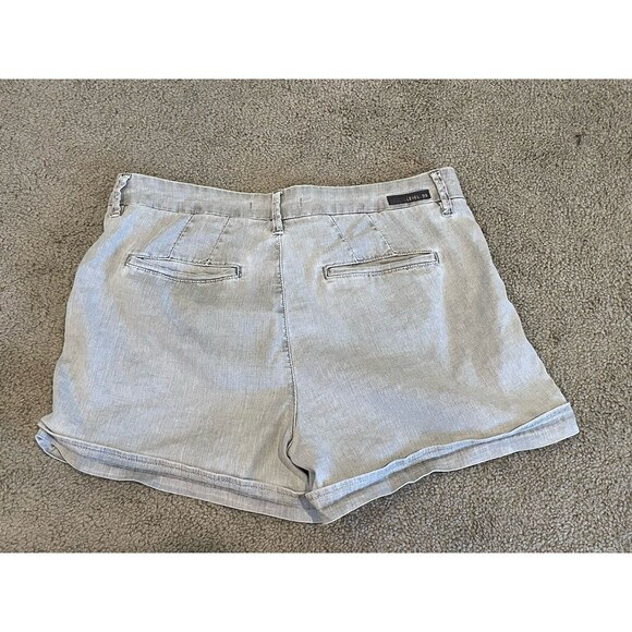 Womens Level 99 Grey Lyocell Linen Blend Shorts Mid Rise 4" Inseam Size 27 - Picture 5 of 6